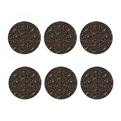 Christmas Decorations Pattern Print Coaster Set