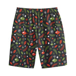 Christmas Decorations Pattern Print Cotton Shorts