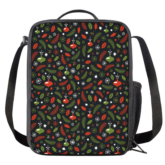 Christmas Decorations Pattern Print Crossbody Lunch Bag