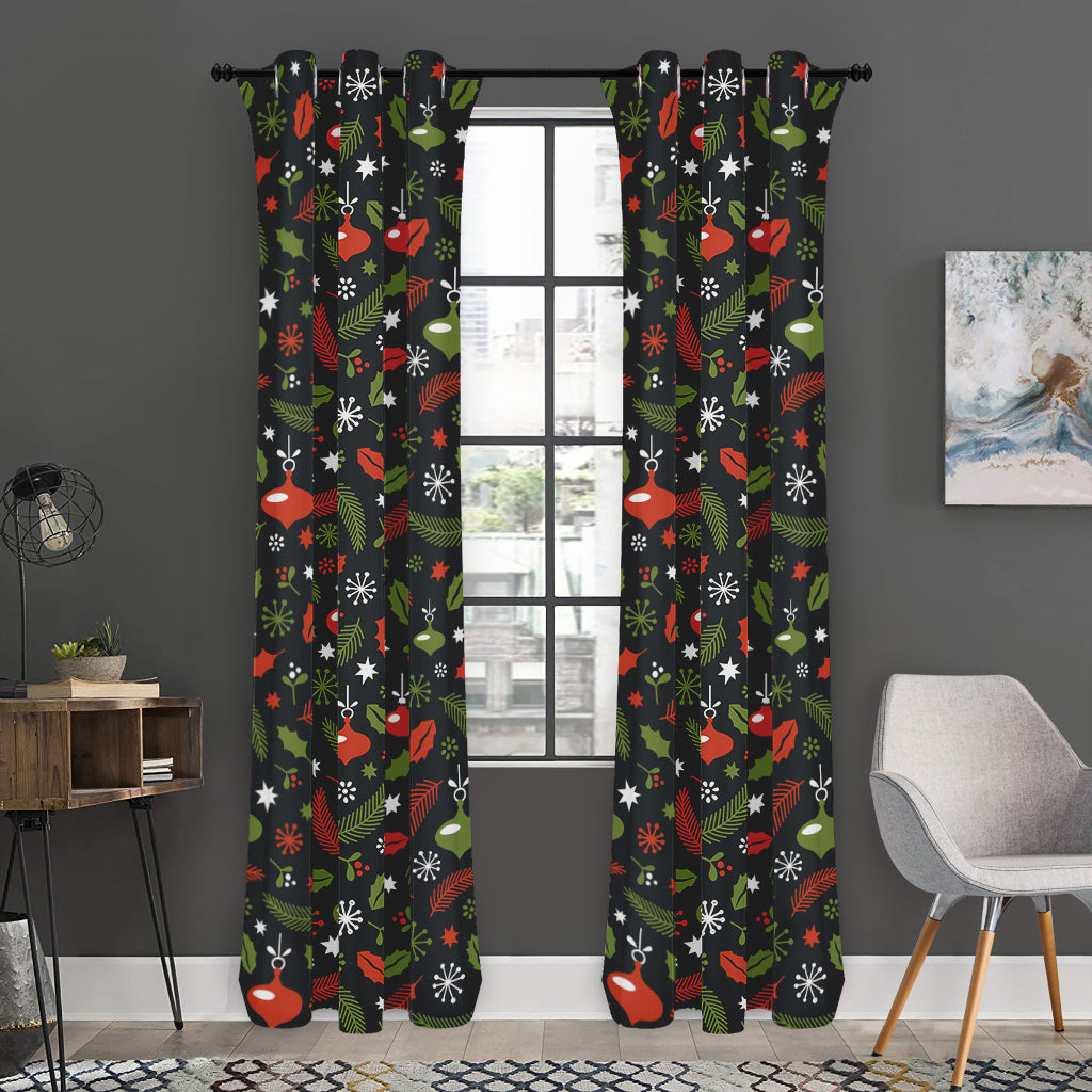 Christmas Decorations Pattern Print Curtain