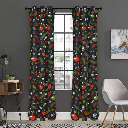 Christmas Decorations Pattern Print Curtain