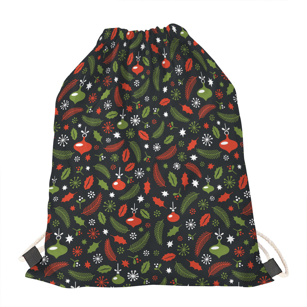 Christmas Decorations Pattern Print Drawstring Bag