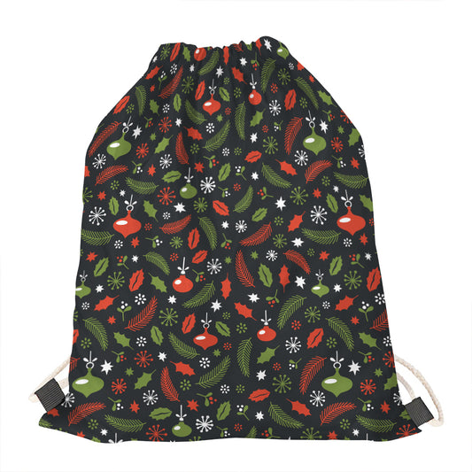 Christmas Decorations Pattern Print Drawstring Bag
