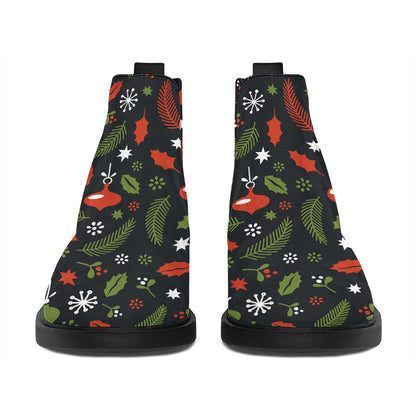 Christmas Decorations Pattern Print Flat Ankle Boots