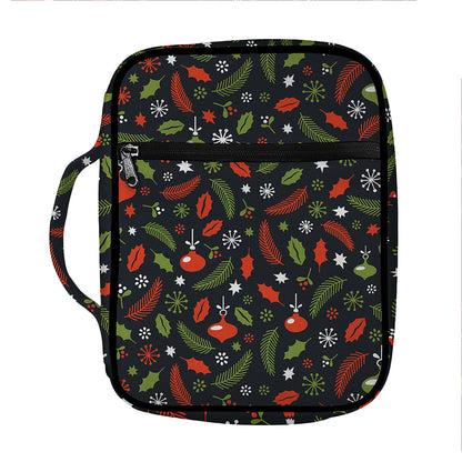 Christmas Decorations Pattern Print Front Pocket Bible Bag