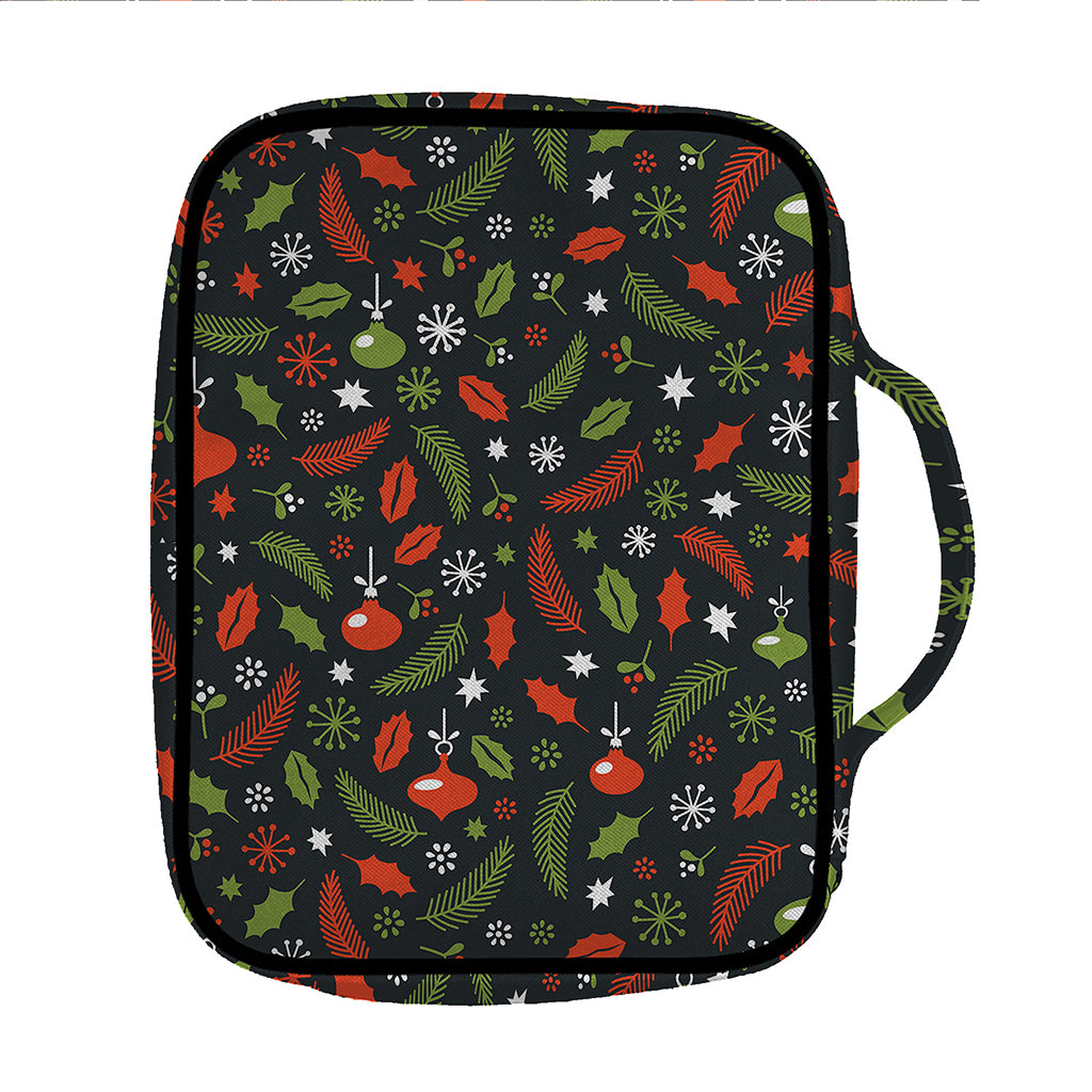 Christmas Decorations Pattern Print Front Pocket Bible Bag