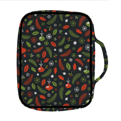 Christmas Decorations Pattern Print Front Pocket Bible Bag