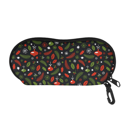 Christmas Decorations Pattern Print Glasses Case