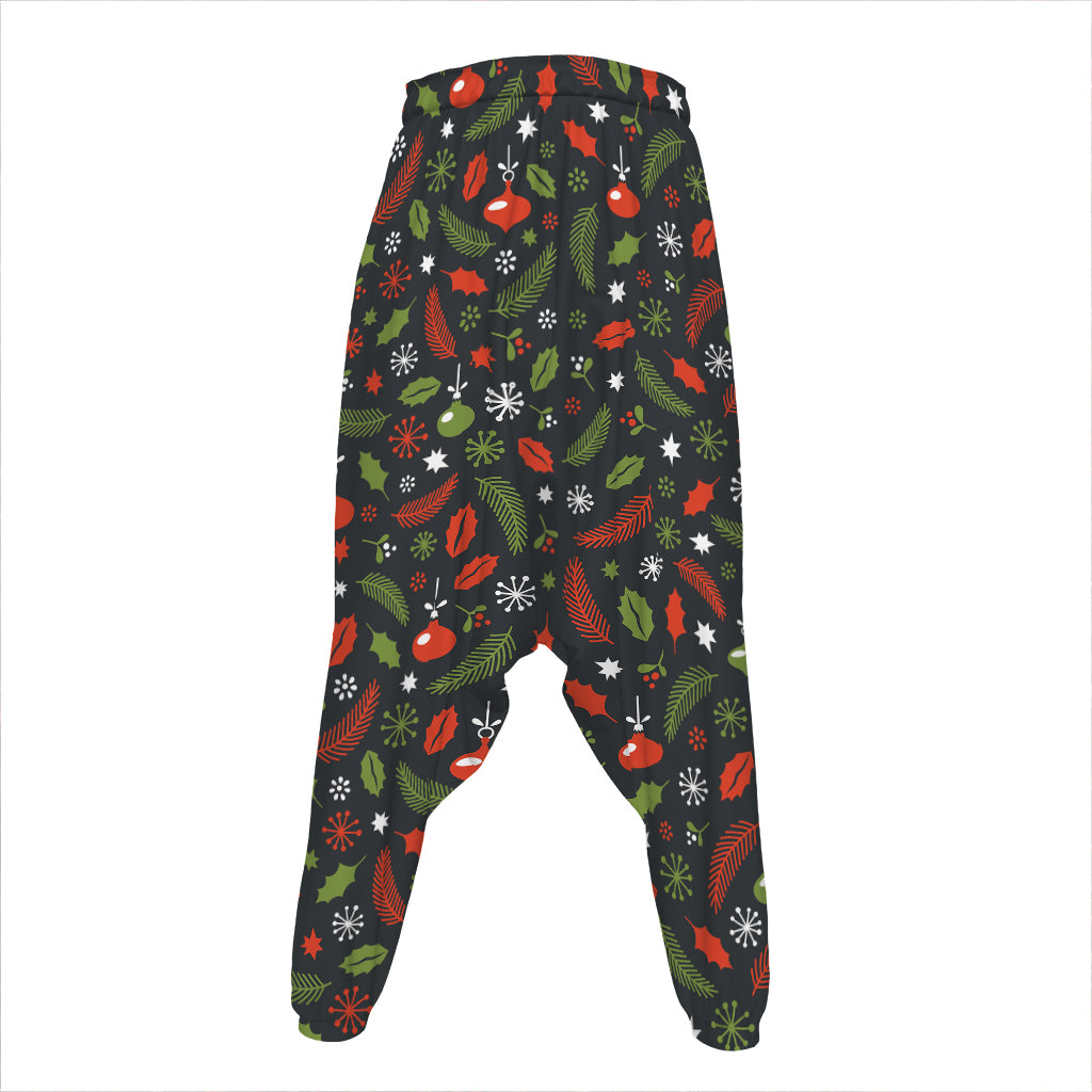 Christmas Decorations Pattern Print Hammer Pants