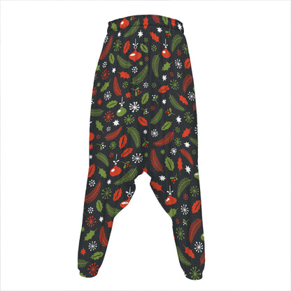 Christmas Decorations Pattern Print Hammer Pants
