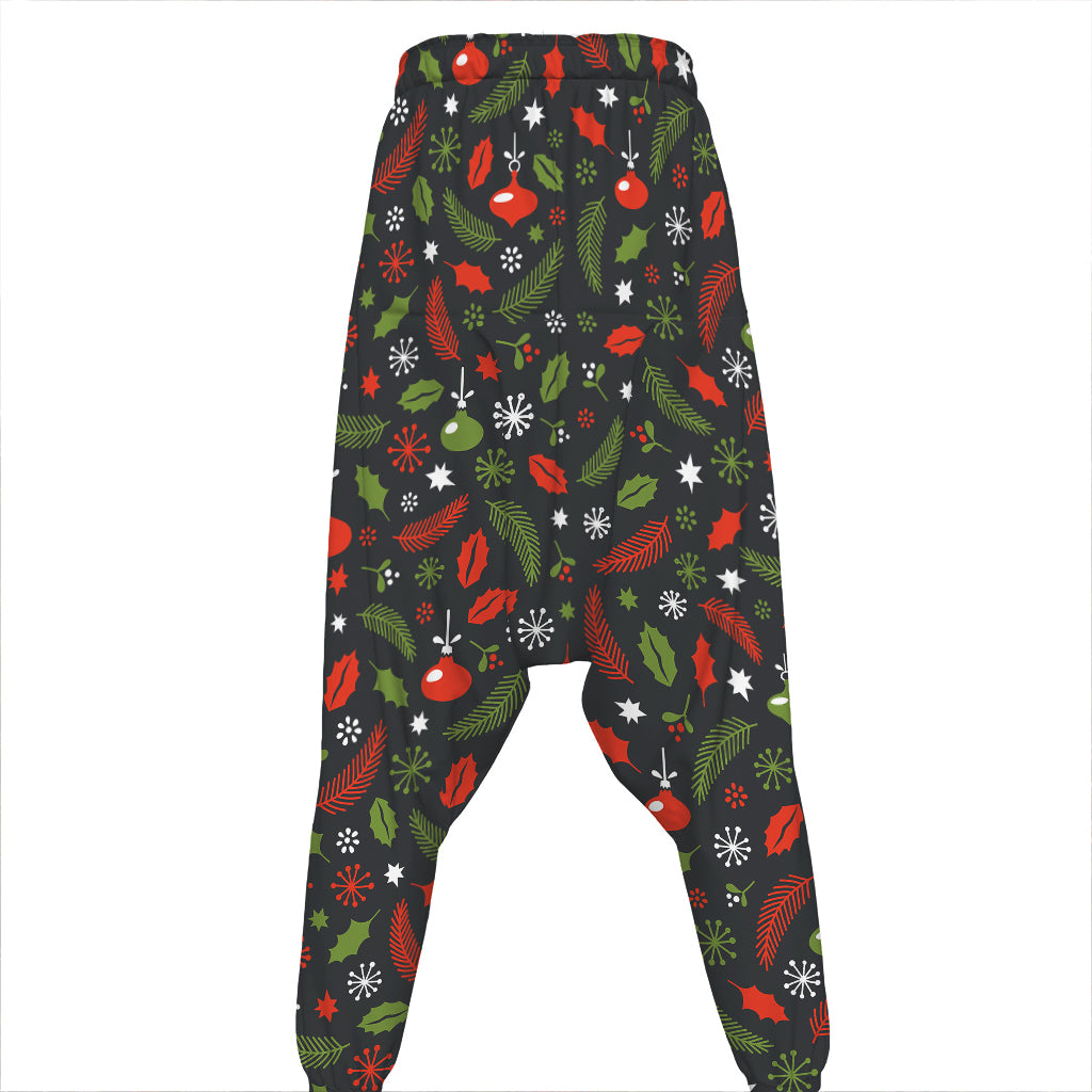 Christmas Decorations Pattern Print Hammer Pants