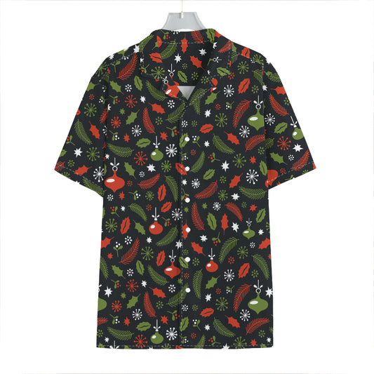 Christmas Decorations Pattern Print Hawaiian Shirt