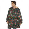 Christmas Decorations Pattern Print Hoodie Blanket