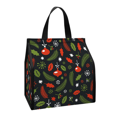 Christmas Decorations Pattern Print Insulated Lunch Tote