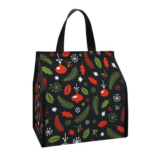 Christmas Decorations Pattern Print Insulated Lunch Tote