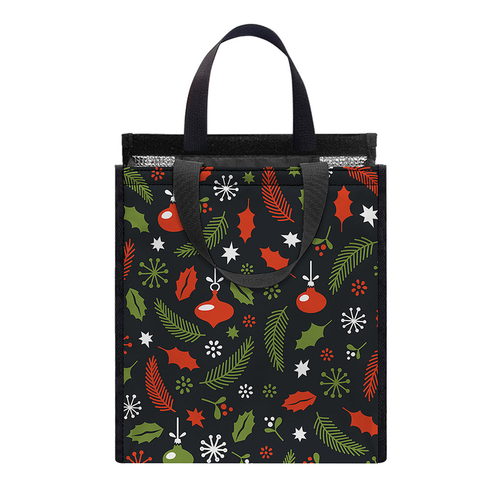 Christmas Decorations Pattern Print Insulated Lunch Tote