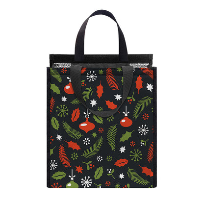 Christmas Decorations Pattern Print Insulated Lunch Tote