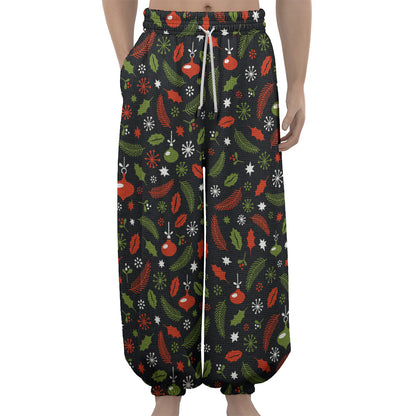 Christmas Decorations Pattern Print Lantern Pants