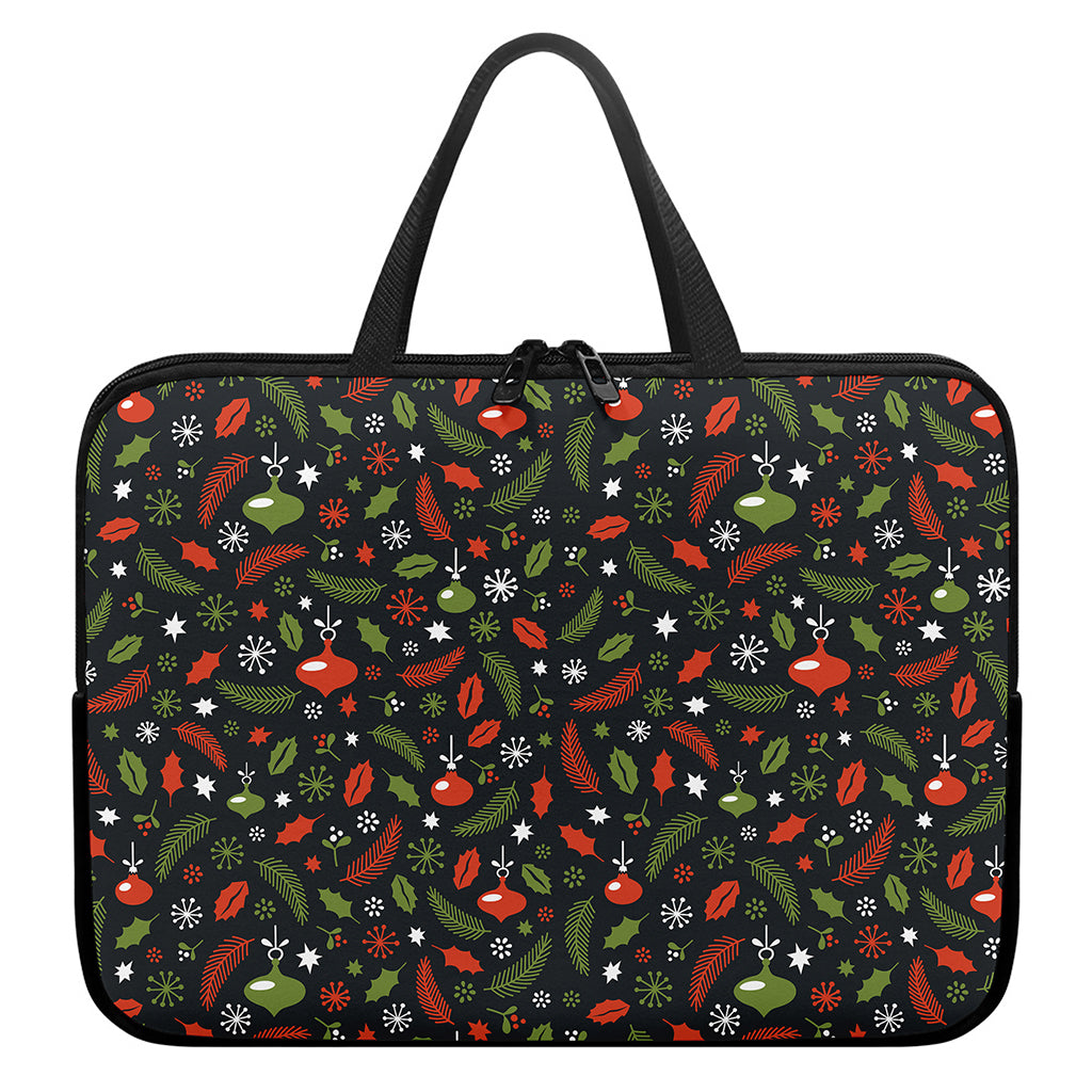 Christmas Decorations Pattern Print Laptop Sleeve With Handle