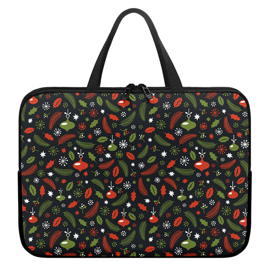 Christmas Decorations Pattern Print Laptop Sleeve With Handle