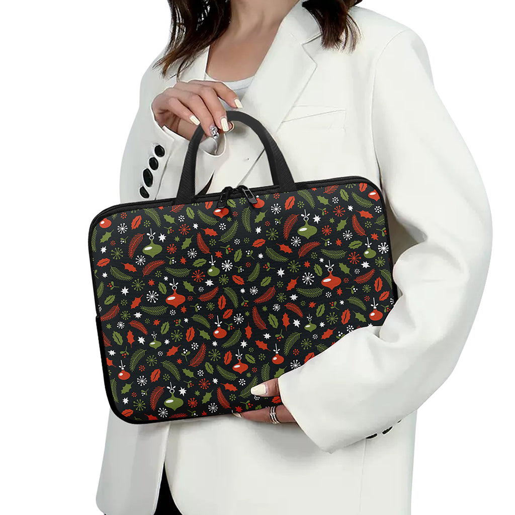 Christmas Decorations Pattern Print Laptop Sleeve With Handle