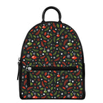 Christmas Decorations Pattern Print Leather Backpack