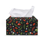 Christmas Decorations Pattern Print Leather Tissue Box Cover