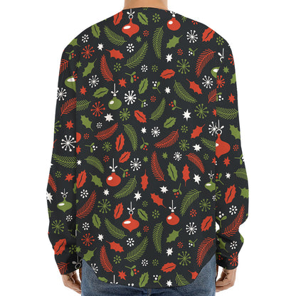 Christmas Decorations Pattern Print Long Sleeve Baseball Jersey
