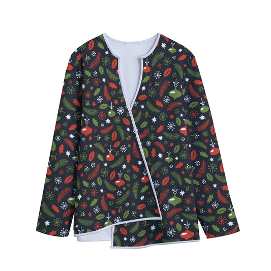 Christmas Decorations Pattern Print Long Sleeve Short Coat