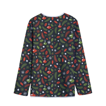 Christmas Decorations Pattern Print Long Sleeve Short Coat