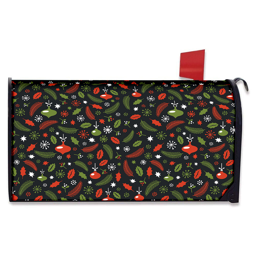 Christmas Decorations Pattern Print Mailbox Cover