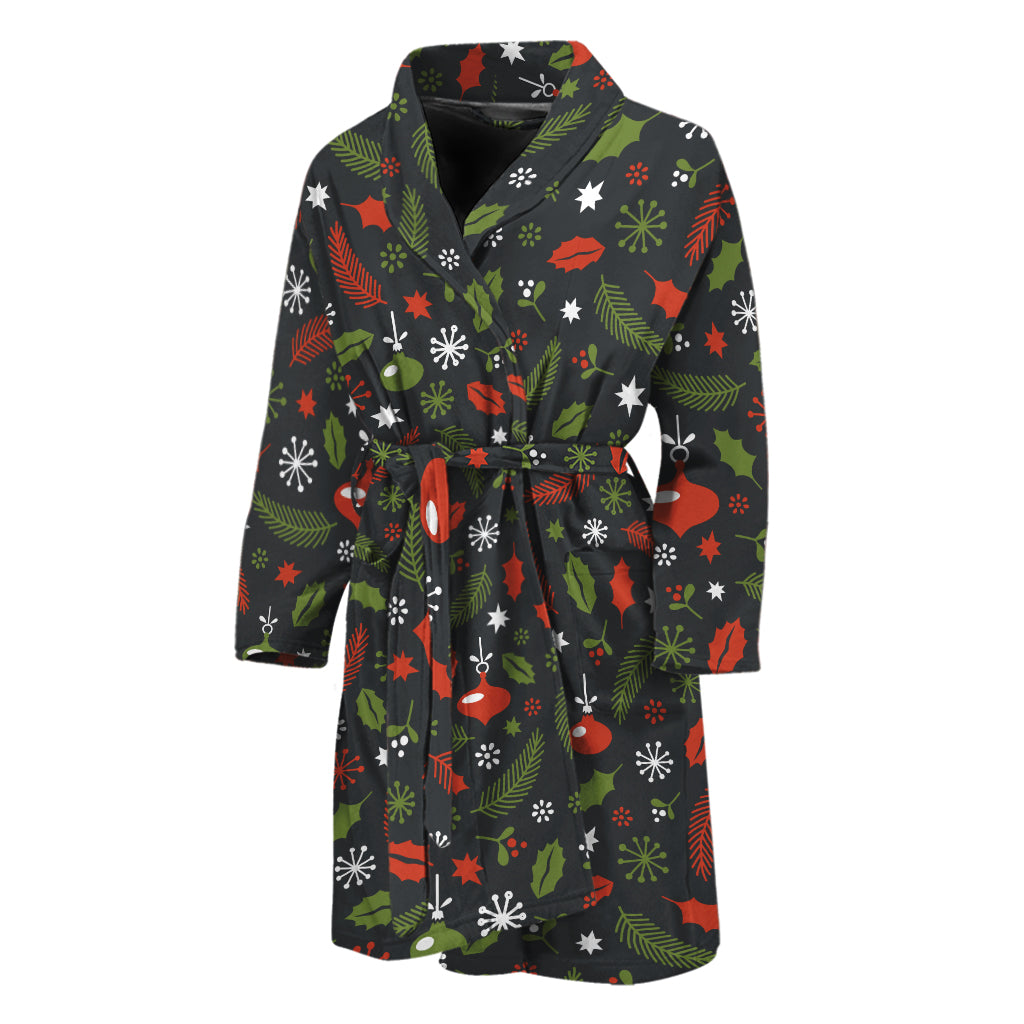 Christmas Decorations Pattern Print Men's Bathrobe