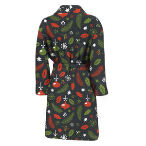 Christmas Decorations Pattern Print Men's Bathrobe