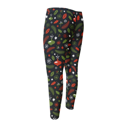 Christmas Decorations Pattern Print Men's Compression Pants