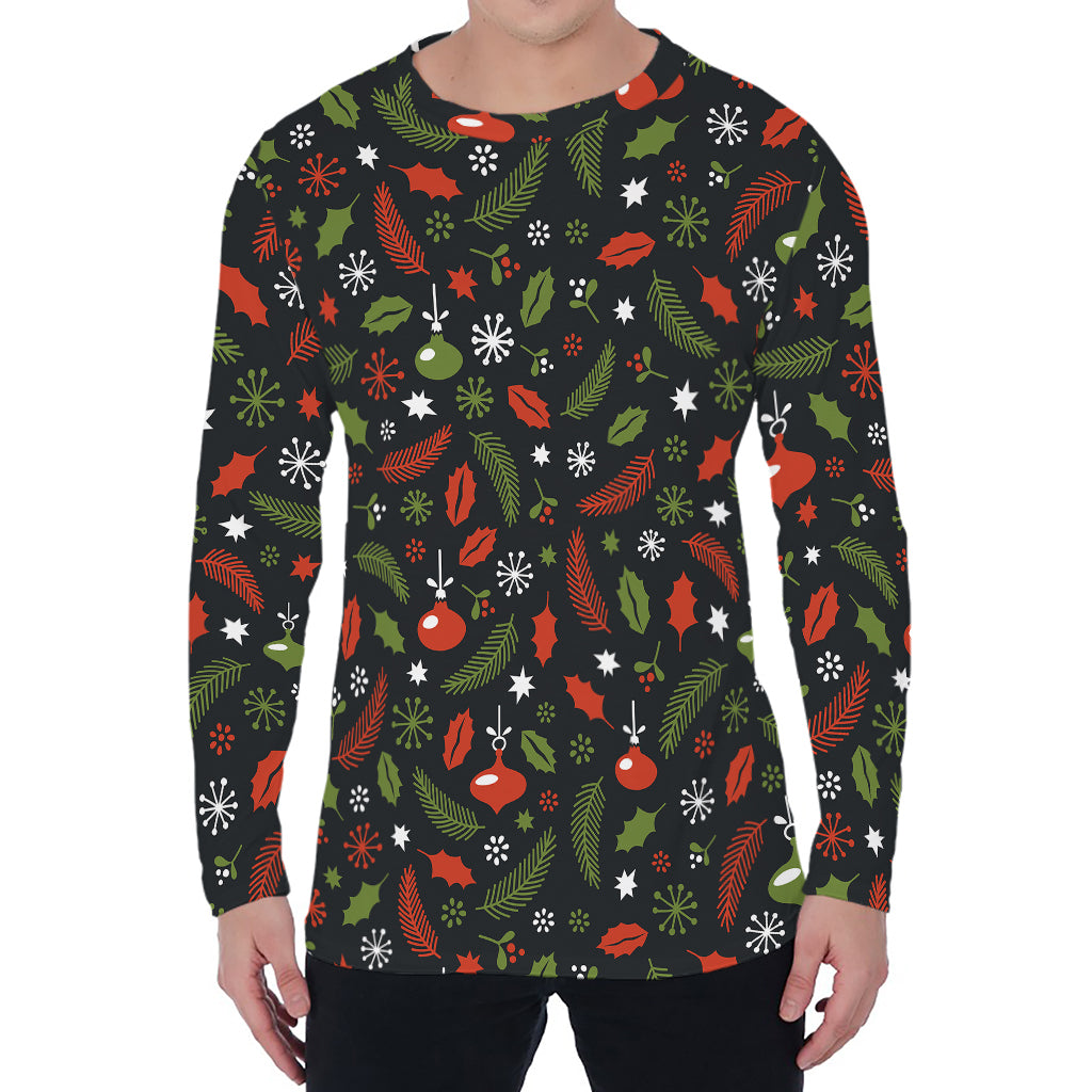 Christmas Decorations Pattern Print Men's Long Sleeve T-Shirt