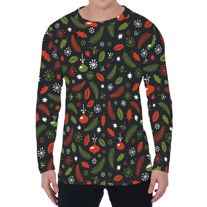 Christmas Decorations Pattern Print Men's Long Sleeve T-Shirt