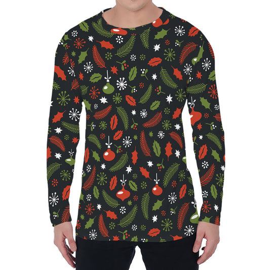 Christmas Decorations Pattern Print Men's Long Sleeve T-Shirt