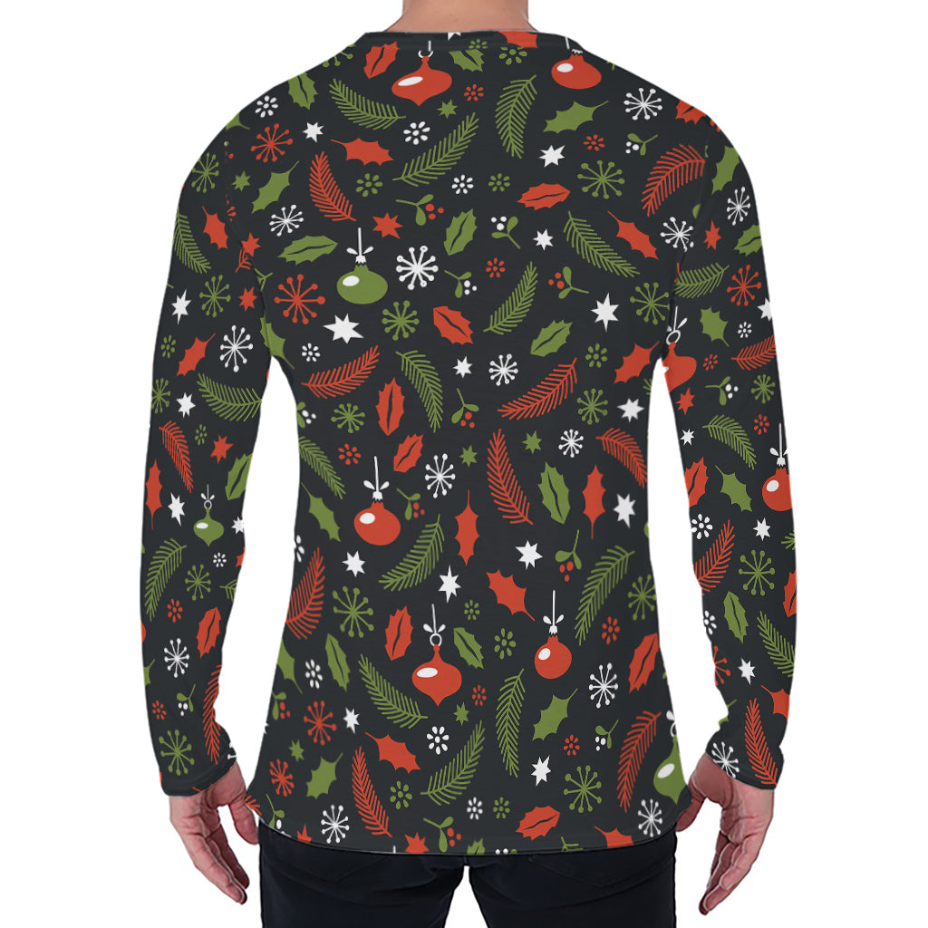 Christmas Decorations Pattern Print Men's Long Sleeve T-Shirt