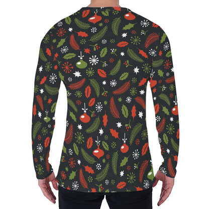 Christmas Decorations Pattern Print Men's Long Sleeve T-Shirt