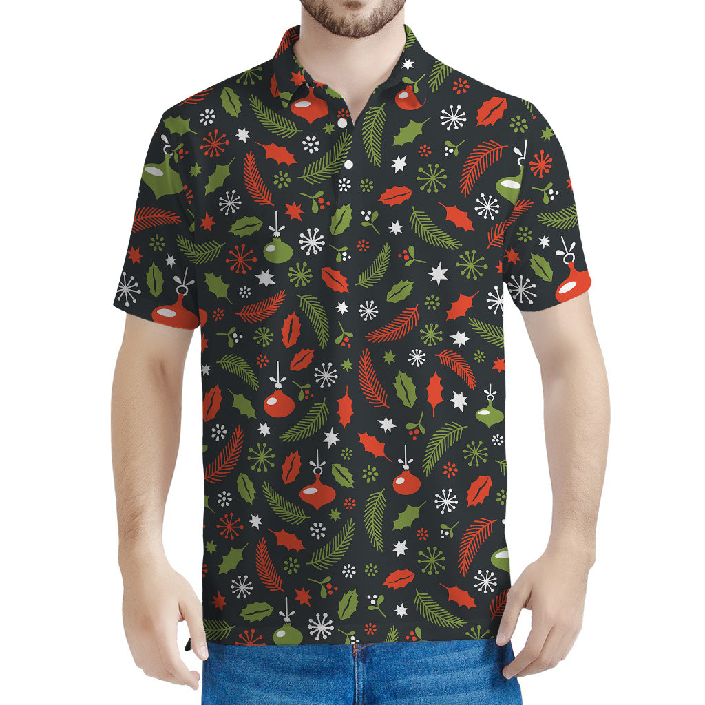 Christmas Decorations Pattern Print Men's Polo Shirt