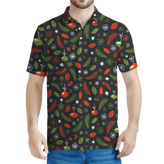 Christmas Decorations Pattern Print Men's Polo Shirt