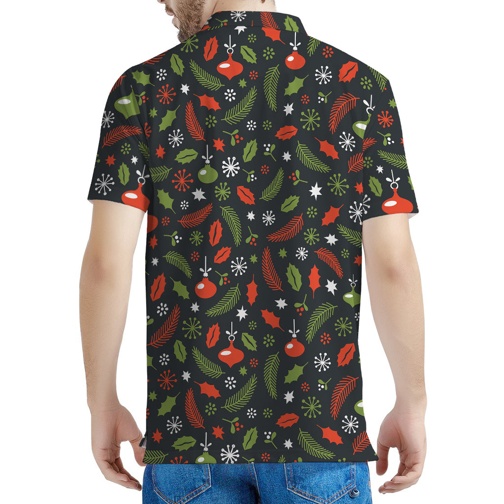 Christmas Decorations Pattern Print Men's Polo Shirt