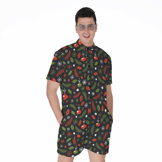Christmas Decorations Pattern Print Men's Rompers