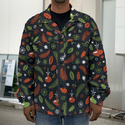 Christmas Decorations Pattern Print Men's Shirt Jacket