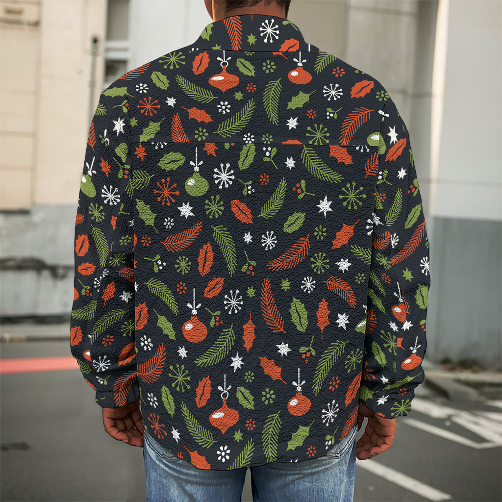 Christmas Decorations Pattern Print Men's Shirt Jacket