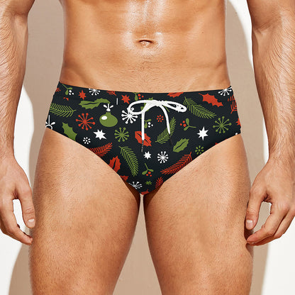Christmas Decorations Pattern Print Men's Swim Briefs