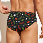Christmas Decorations Pattern Print Men's Swim Briefs