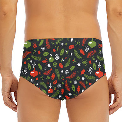 Christmas Decorations Pattern Print Men's Triangle Swim Briefs