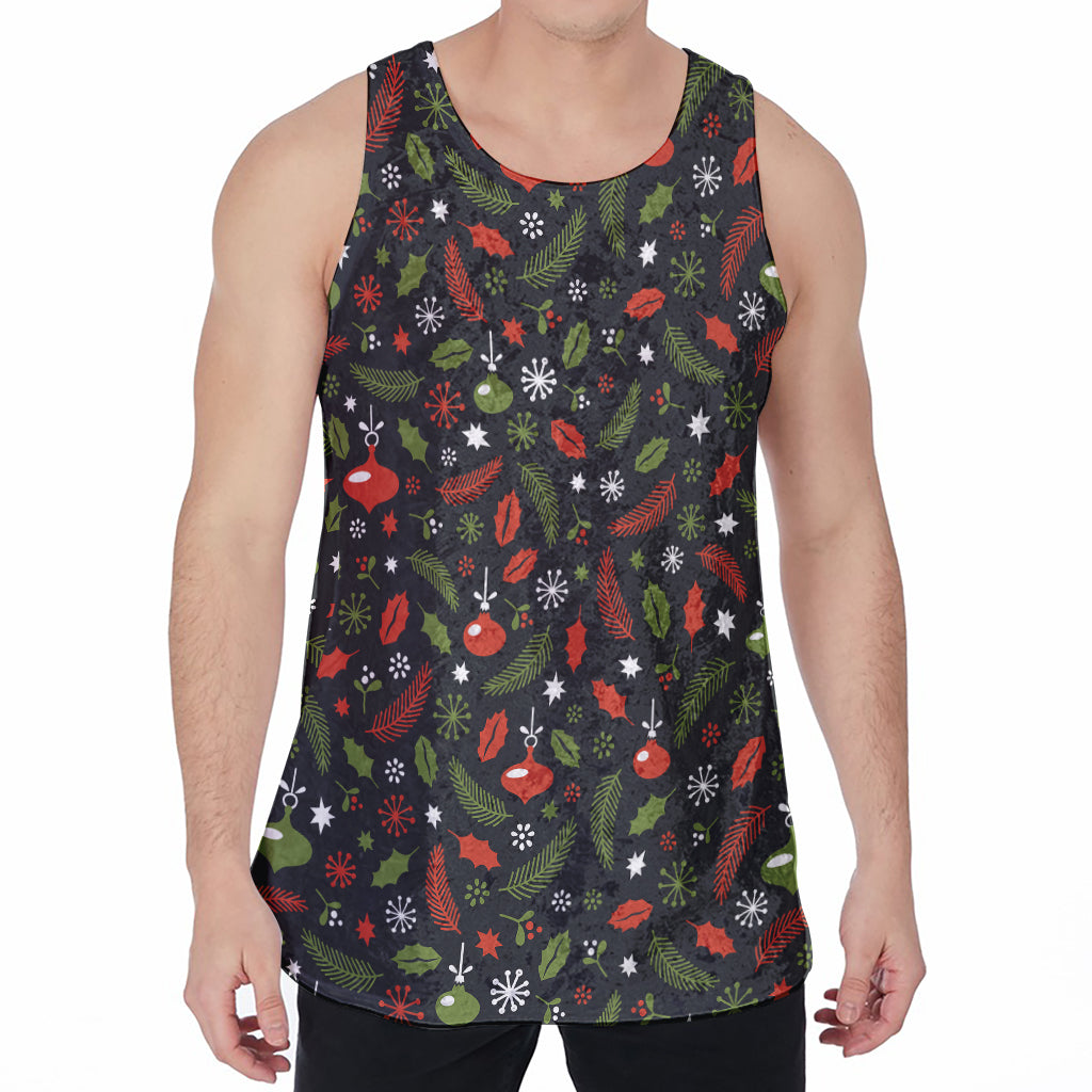 Christmas Decorations Pattern Print Men's Velvet Tank Top