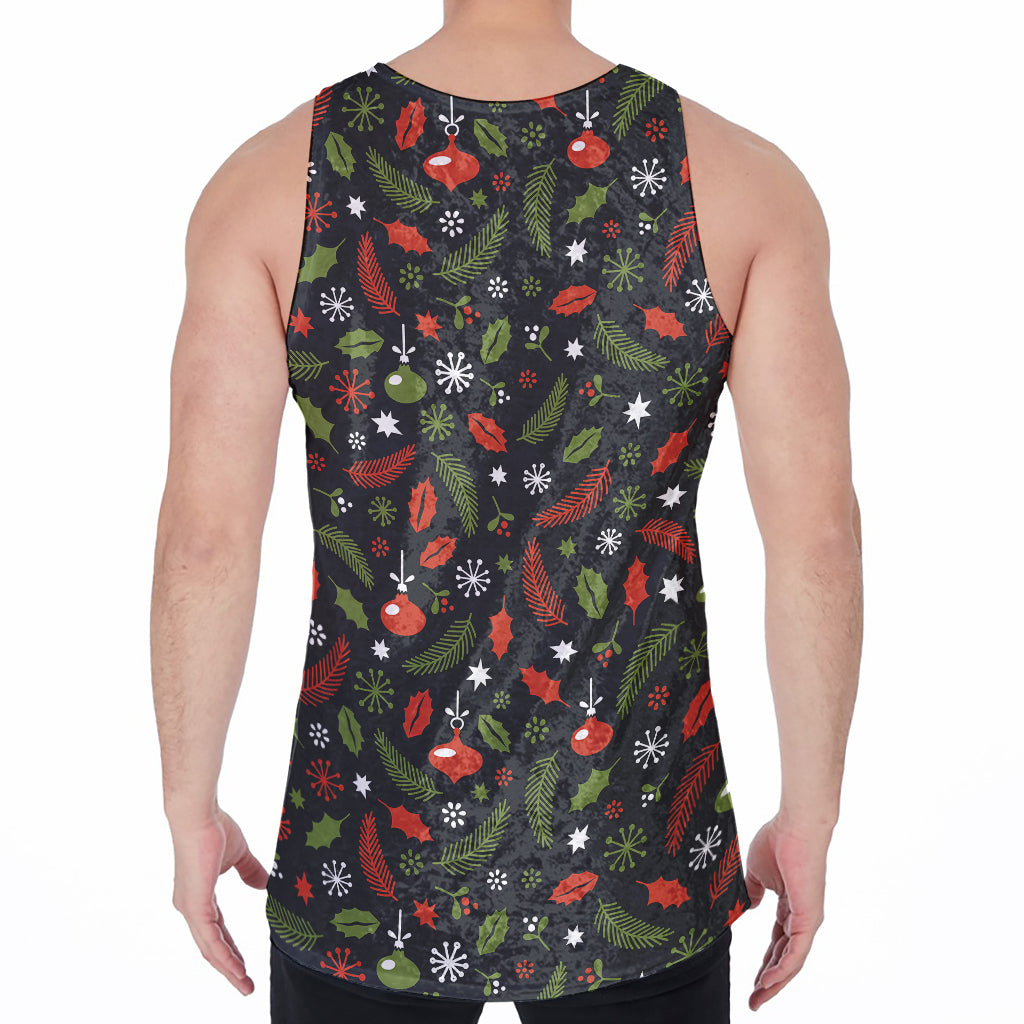 Christmas Decorations Pattern Print Men's Velvet Tank Top